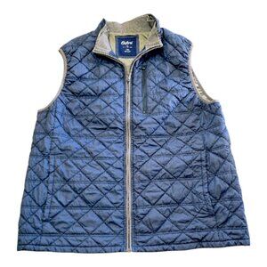 Navy & Gray OXFORD Quilted Vest sz XXL